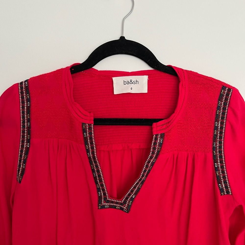 Ba&ash red quarter sleeve blouse